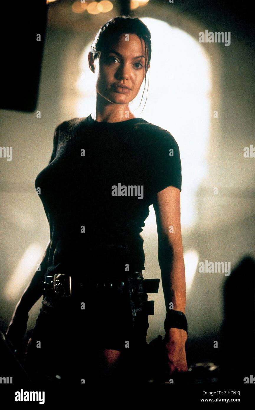 ANGELINA JOLIE, LARA CROFT: TOMB RAIDER, 2001 Stock Photo