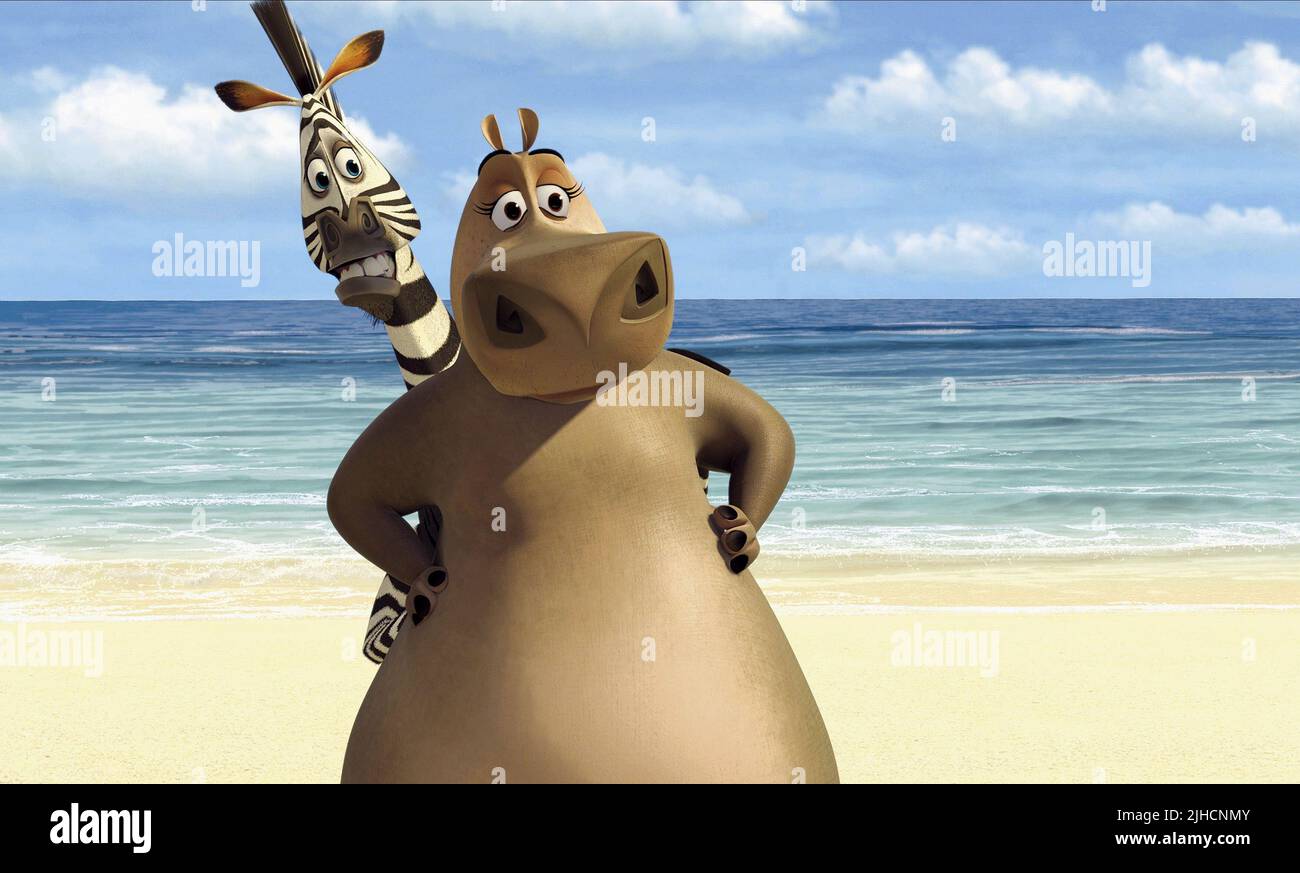 MELMAN THE GIRAFFE, GLORIA THE HIPPO, MADAGASCAR, 2005 Stock Photo