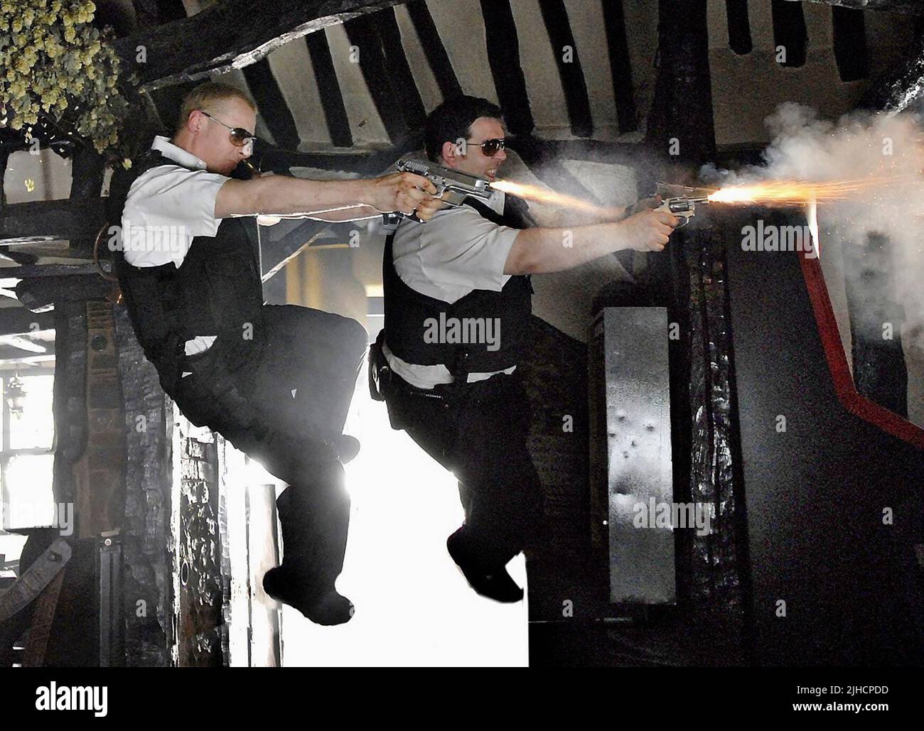 SIMON PEGG, NICK FROST, HOT FUZZ, 2007 Stock Photo