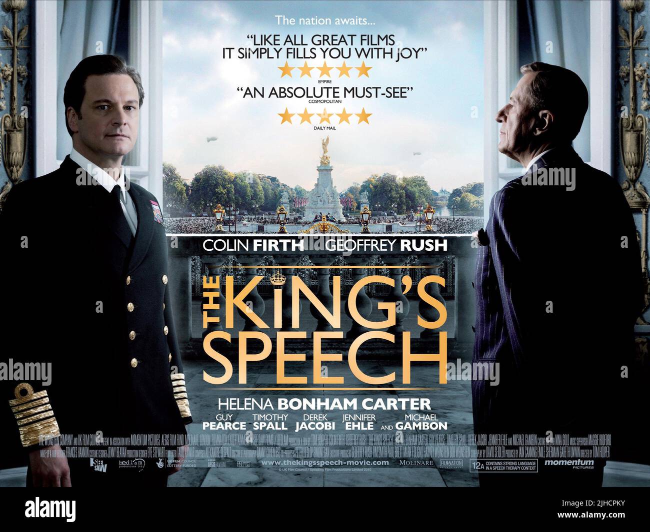 COLIN FIRTH, GEOFFREY RUSH POSTER, THE KING'S SPEECH, 2010 Stock Photo