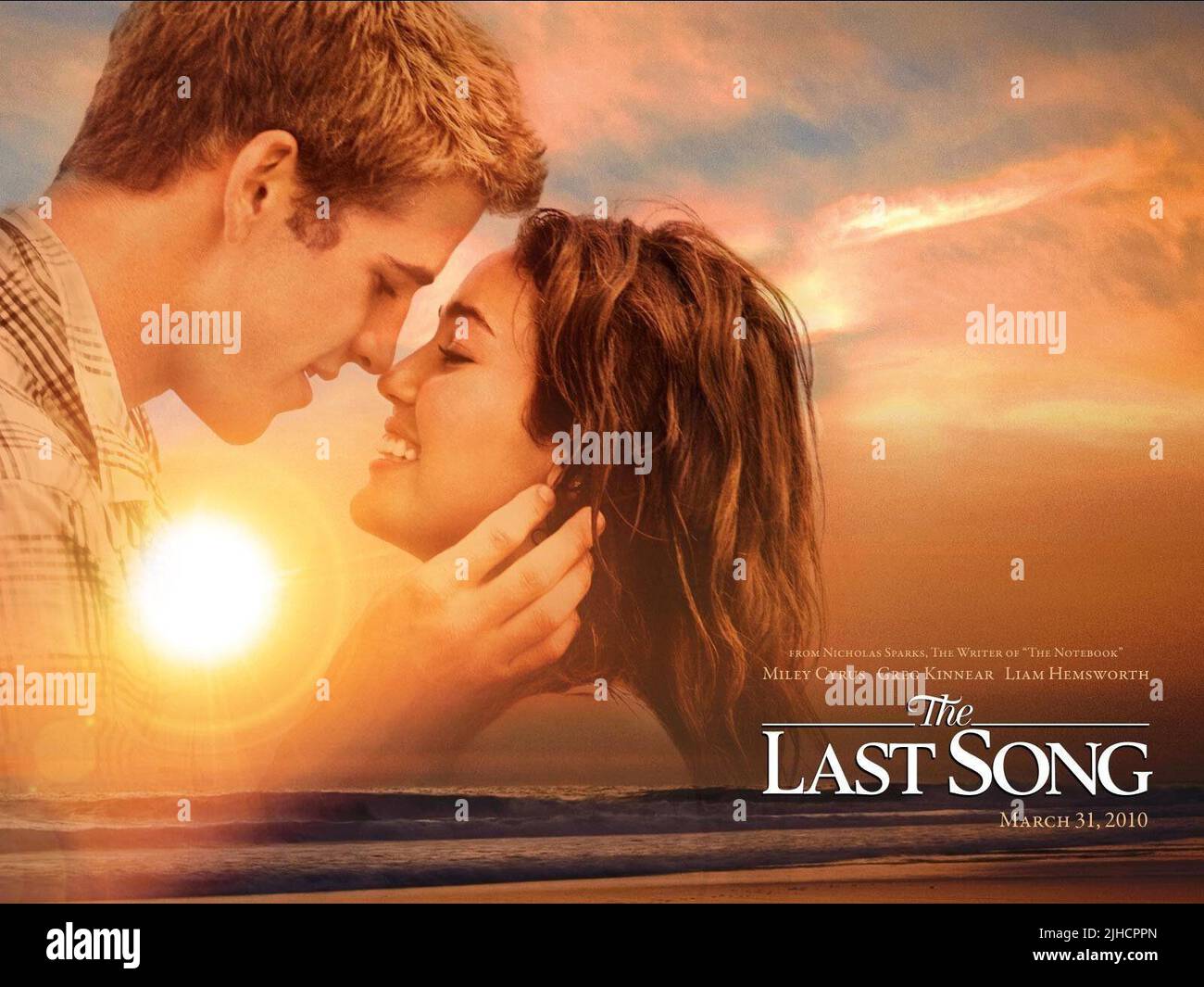 LIAM HEMSWORTH, MILEY CYRUS POSTER, THE LAST SONG, 2010 Stock Photo