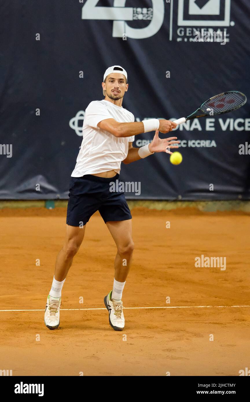 Pedro Cachin during the Tennis Internationals ATP Challenger Tour - Finals match between Francesco Maestrelli and Pedro Cachin on July 17, 2022 at the Tennis Club Scaligero