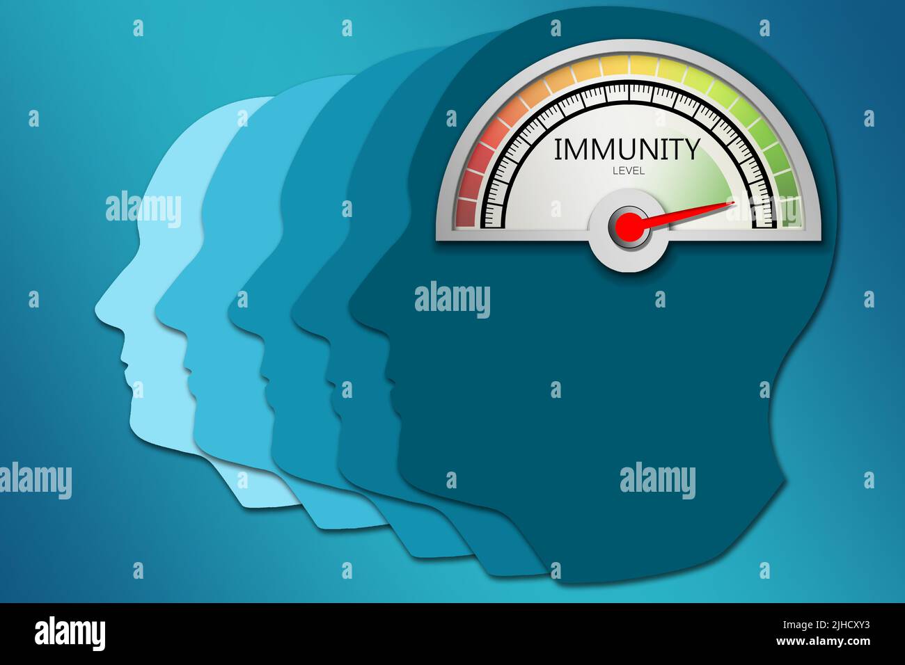 Immunity with arrow and scale in human head. , 3d rendering Stock Photo ...