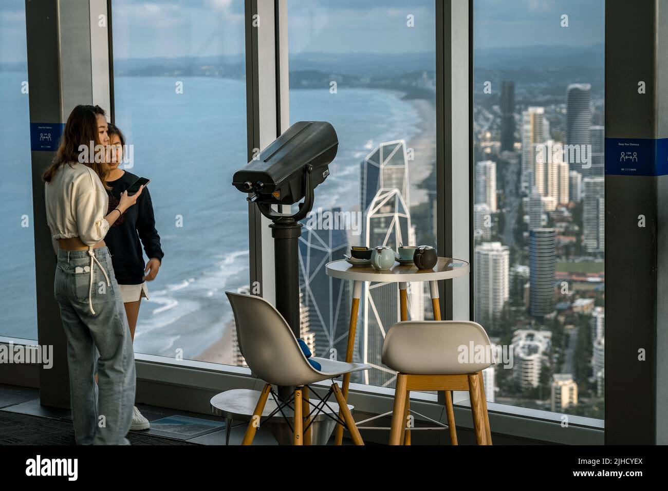 Surfers Paradise, Gold Coast, Australia - City view from Q1 SkyPoint Observation Deck Stock Photo
