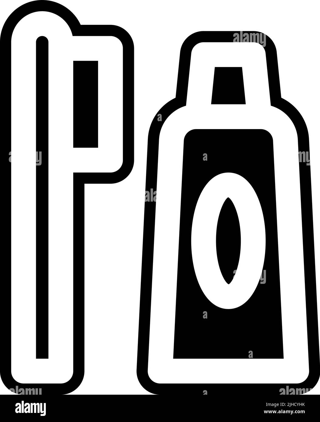 Vector toothbrush toothpaste tube Black and White Stock Photos & Images ...