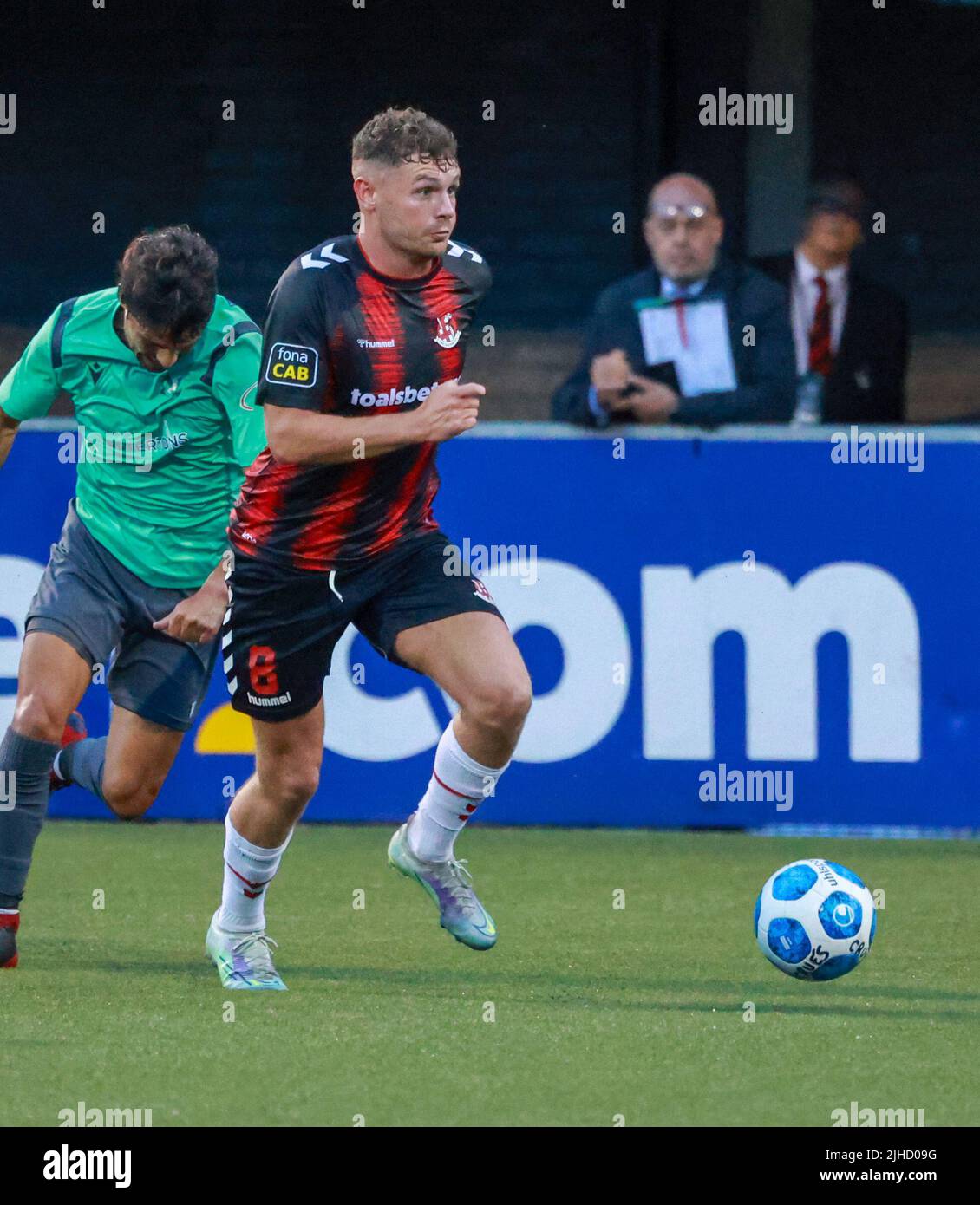 Seaview, Belfast, Northern Ireland, UK. 14 July 2022. UEFA Conference League First Qualifying Round  (second leg) – Crusaders 3 Magpies 1. Crusaders football player Ben Kennedy (8). Stock Photo