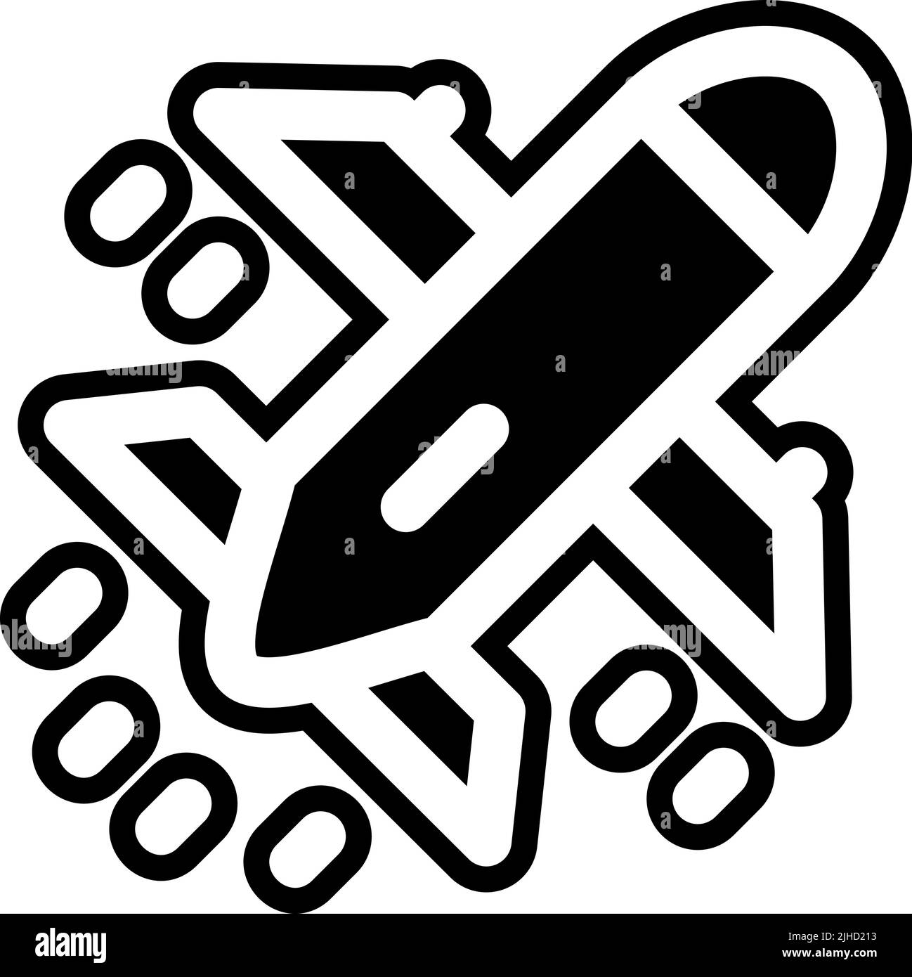 Nuclear energy airplane . Stock Vector