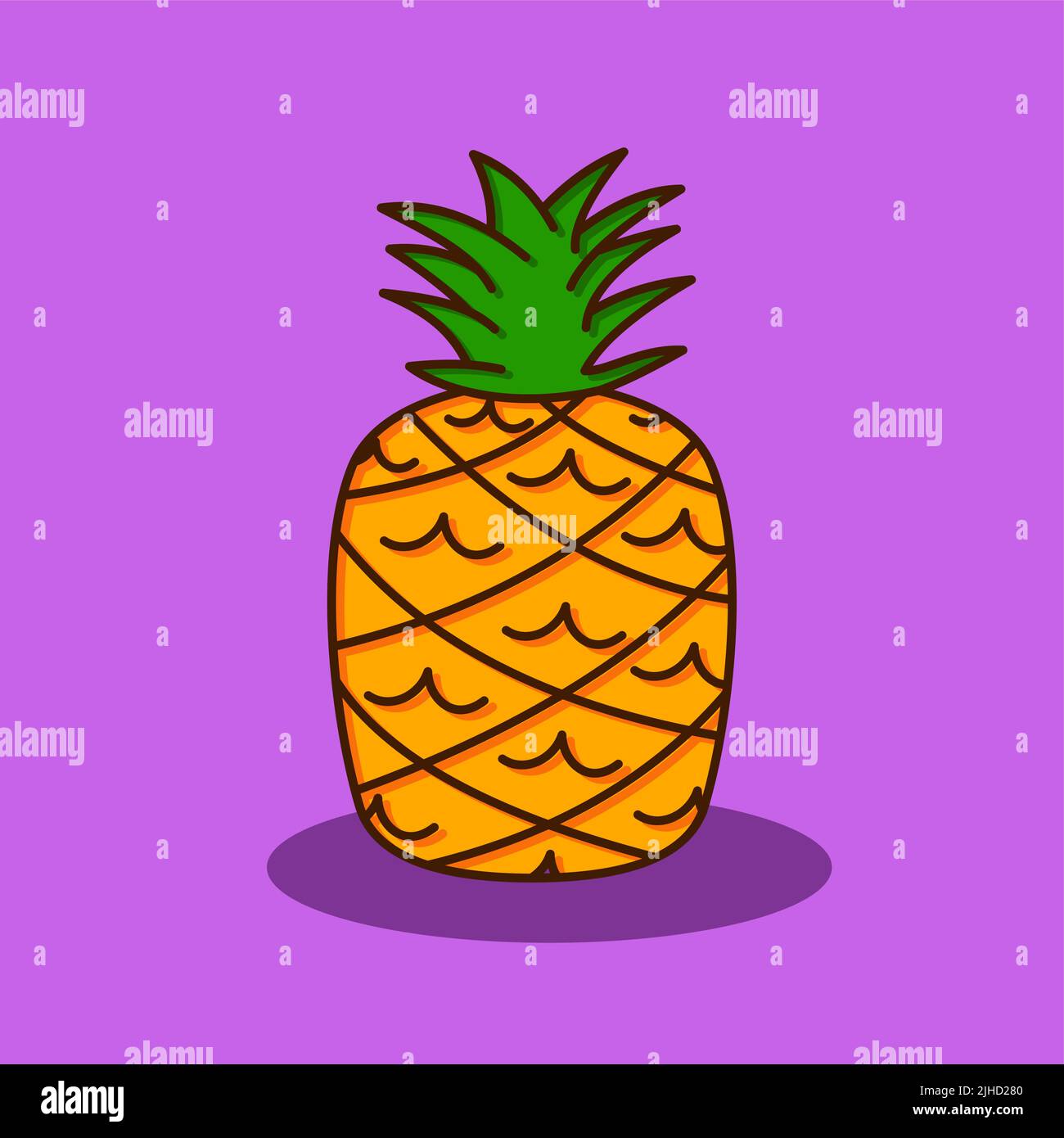 pineapple fruit cartoon vector illustration Stock Vector Image & Art ...