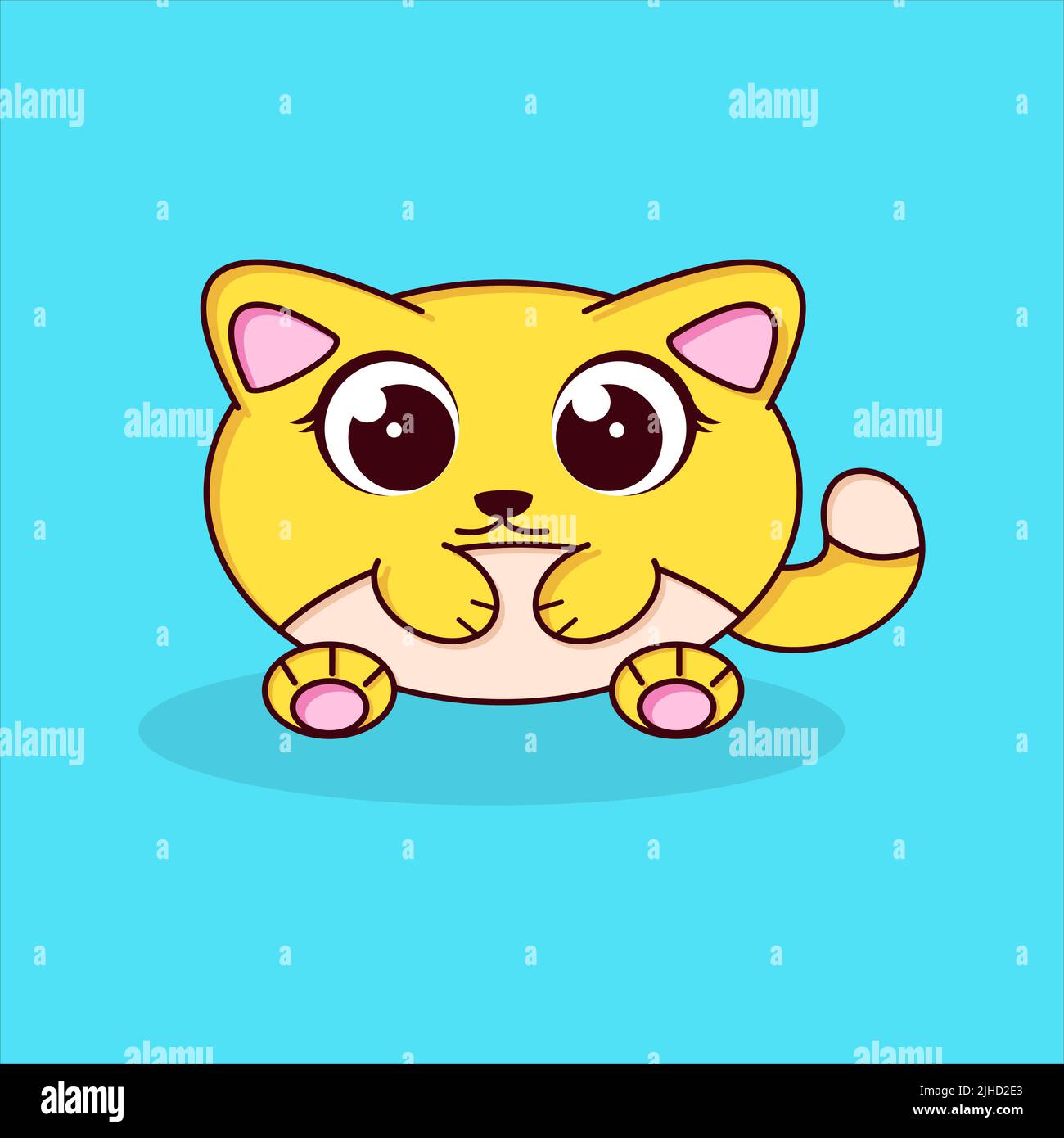 Cute Cat Cartoon Vector Illustration Stock Vector Image And Art Alamy