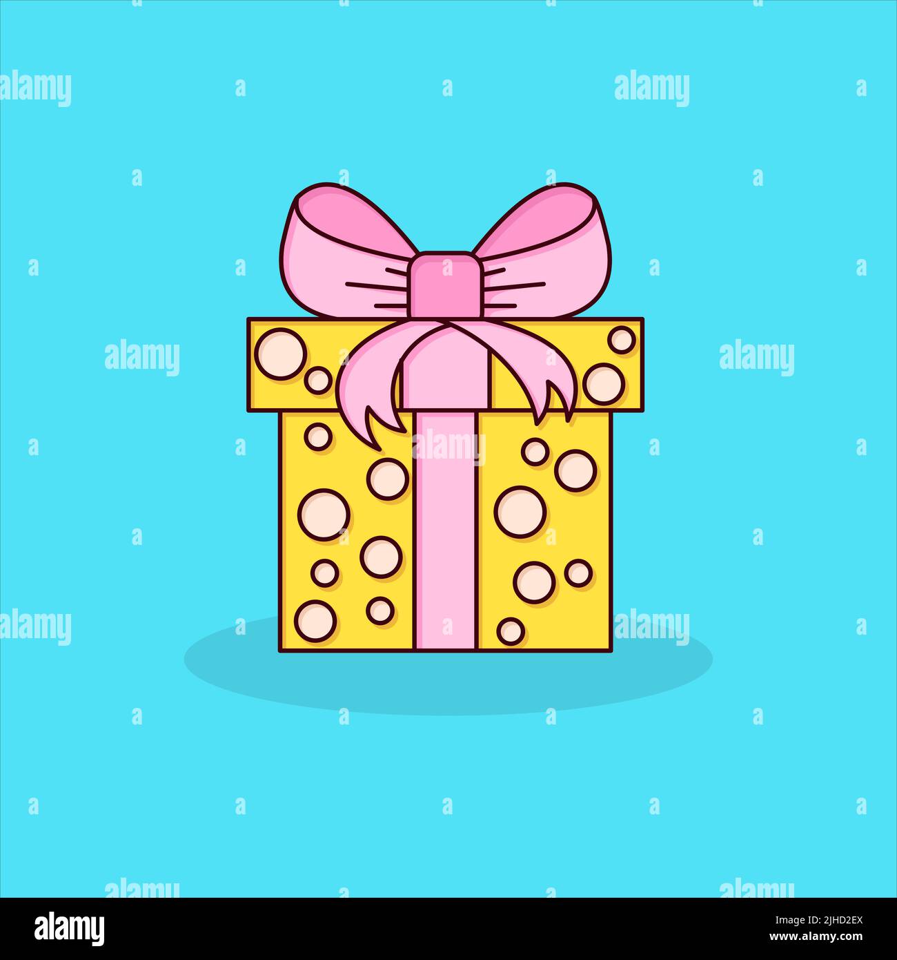 Gift box cartoon style vector illustration Stock Vector Image & Art Alamy