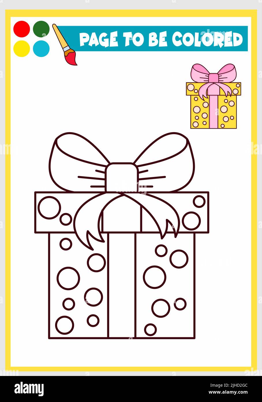 coloring book for kids with gift Stock Vector
