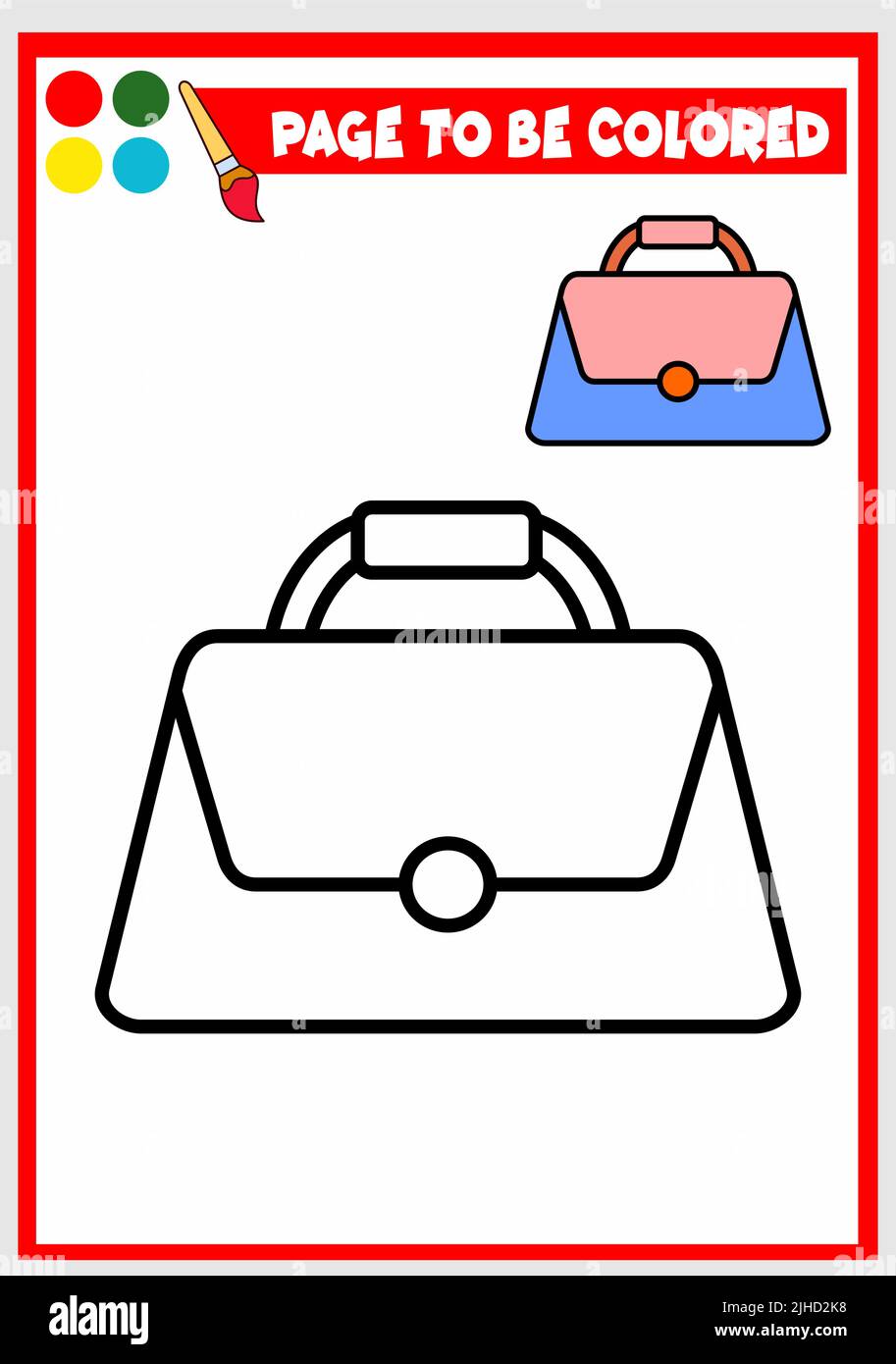 coloring book for kids. bag vector Stock Vector