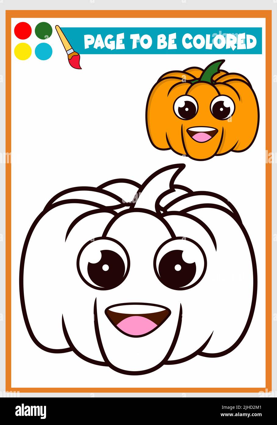 coloring book for kids cute pumpkins Stock Vector