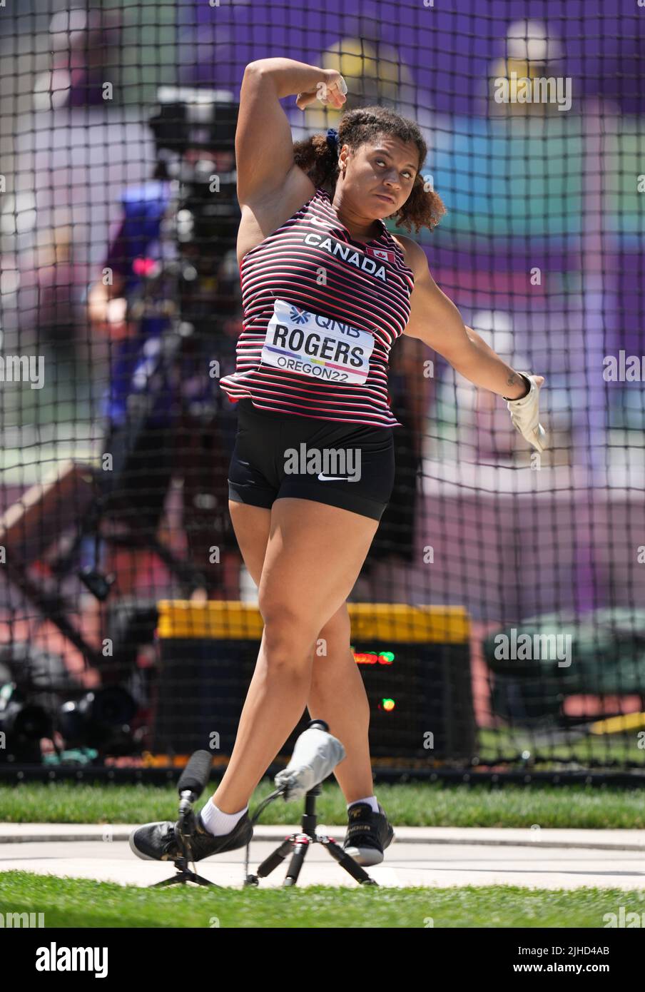 Eugene, USA. 17th July, 2022. Camryn Rogers of Canada competes during the women's hammer throw