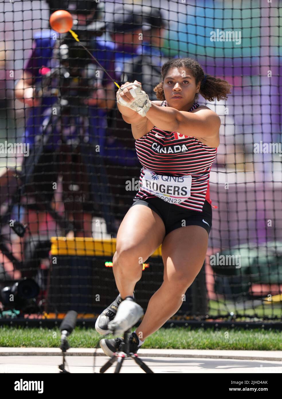 Eugene, USA. 17th July, 2022. Camryn Rogers of Canada competes during