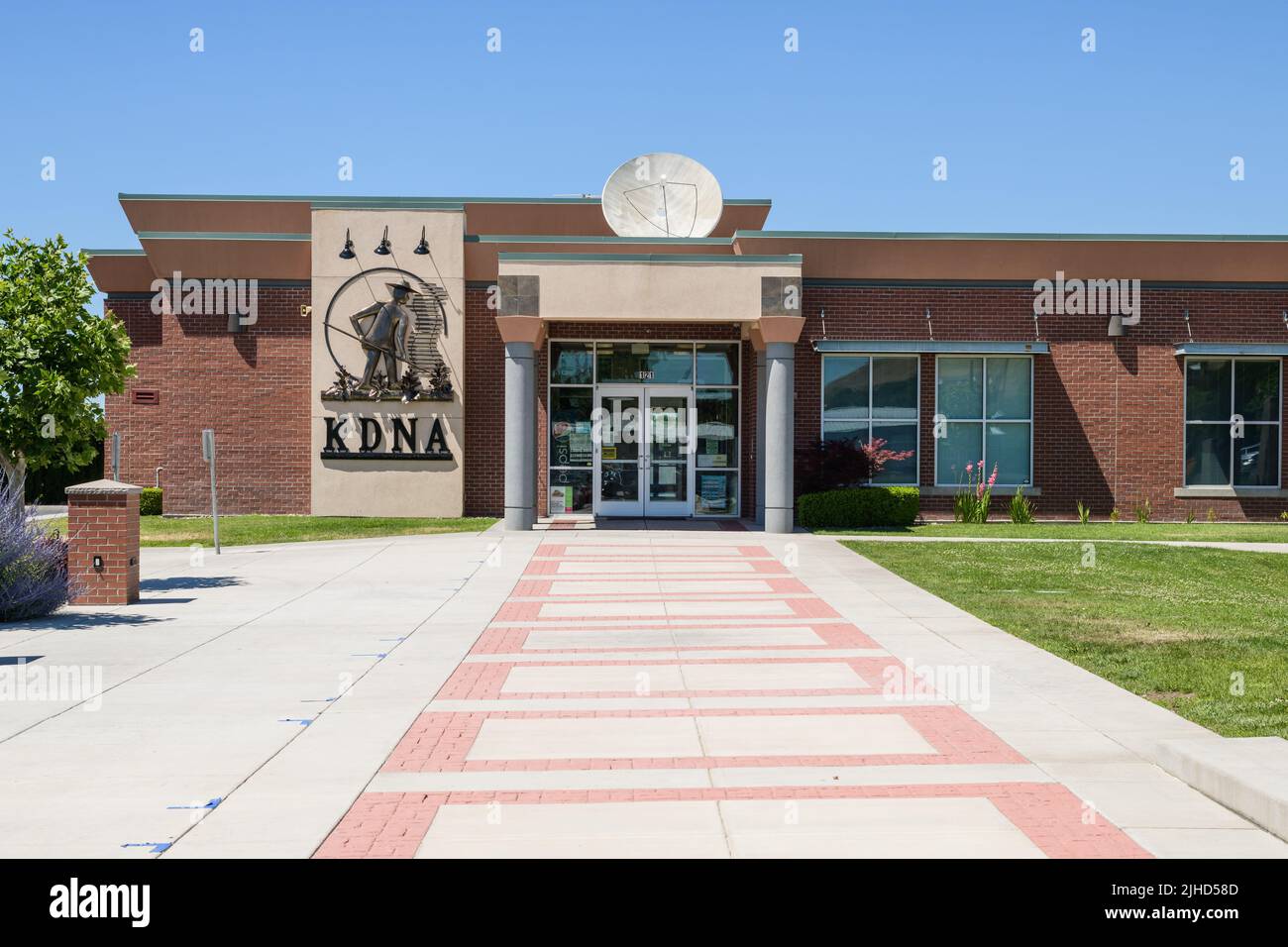 Granger, WA, USA - July 11, 2022;Spanish language public radio station KDNA building in Granger Washington serving the Yakima Valley Stock Photo