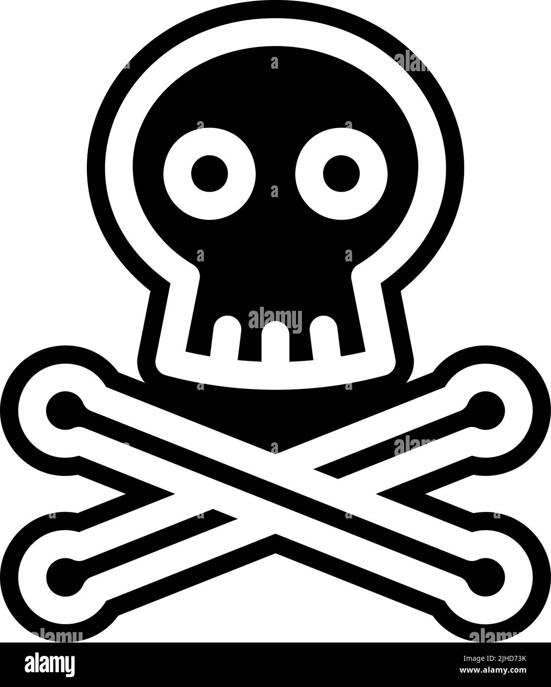 Skull and crossbones icon, Skull and crossbones symbol, danger