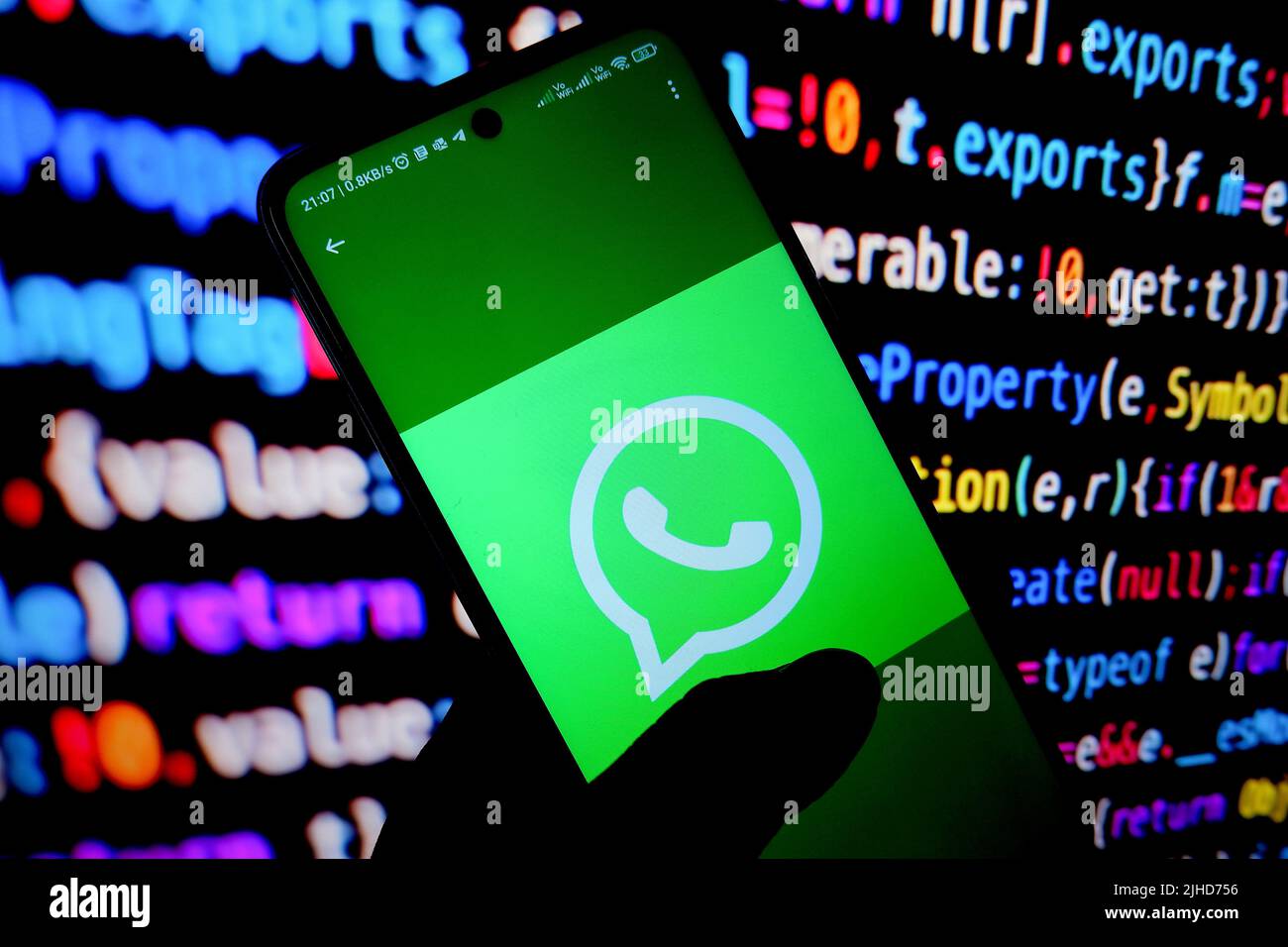 India. 17th July, 2022. In this photo illustration, a WhatsApp logo seen displayed on an Android Mobile phone. Credit: SOPA Images Limited/Alamy Live News Stock Photo