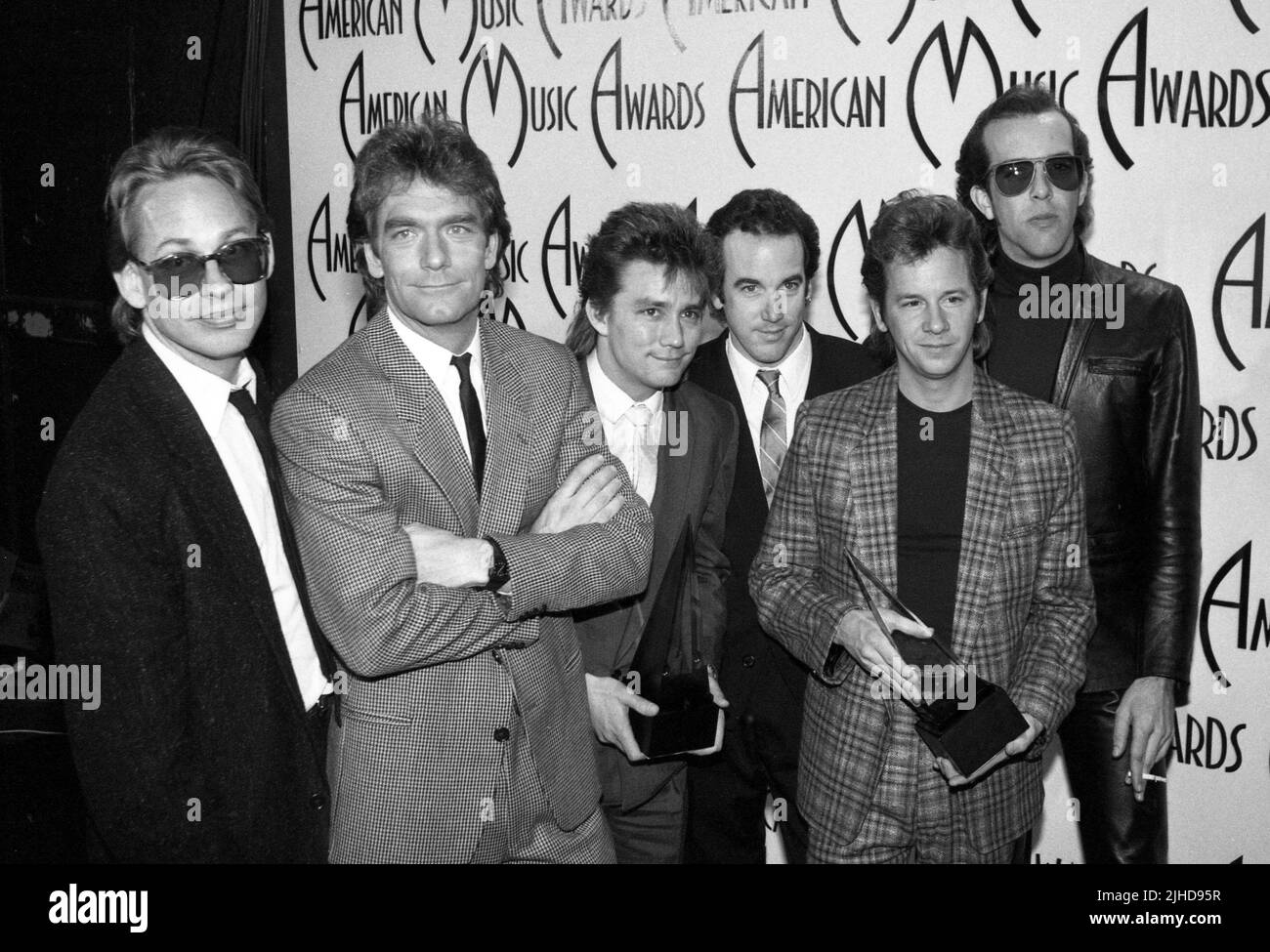 Huey Lewis and The News at the 1985 American Music Awards on January 29