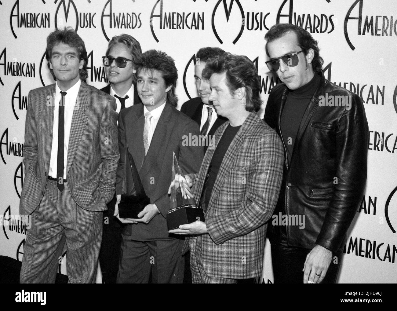 Huey Lewis and The News at the 1985 American Music Awards on January 29