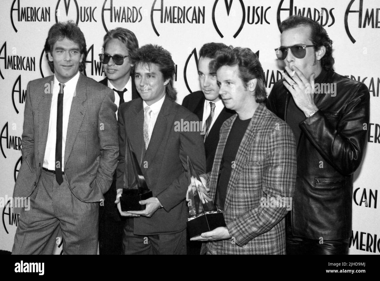 Huey Lewis and The News at the 1985 American Music Awards on January 29