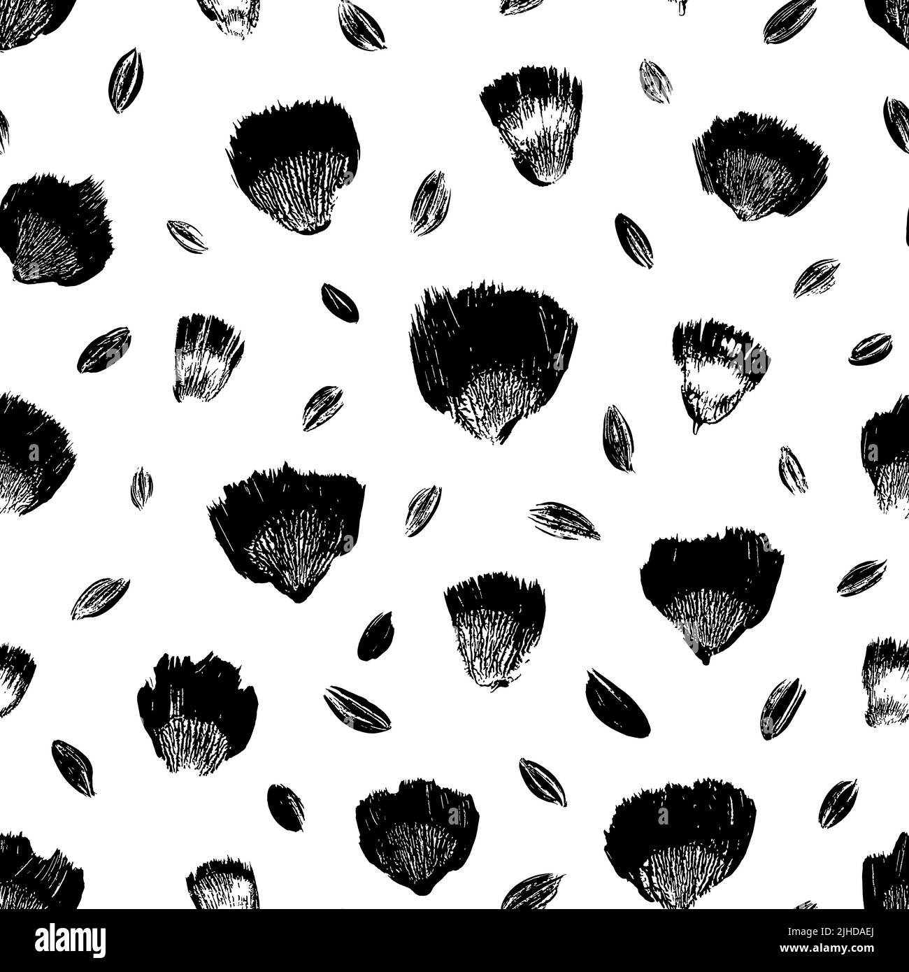 Black flower imprints vector seamless pattern Stock Vector Image &amp; Art ...