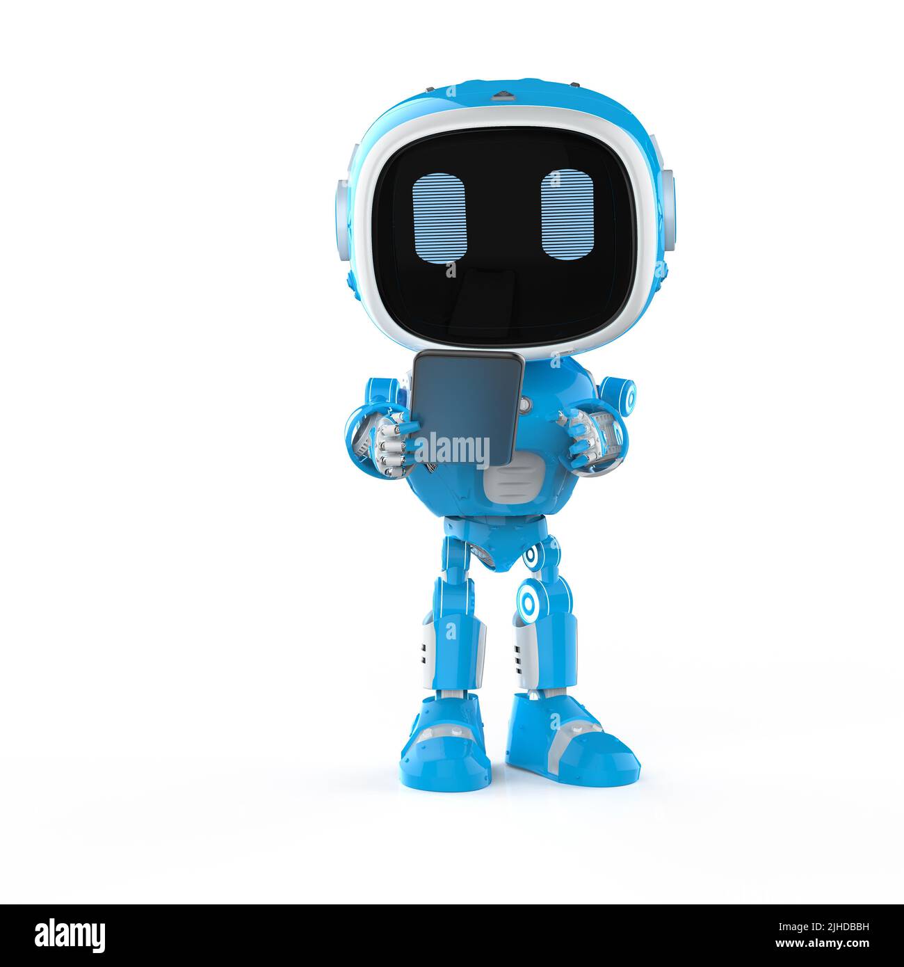 3d rendering blue robotic assistant or artificial intelligence robot ...