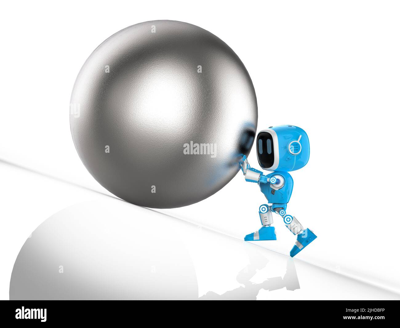 3d rendering cute and small artificial intelligence assistant robot ...