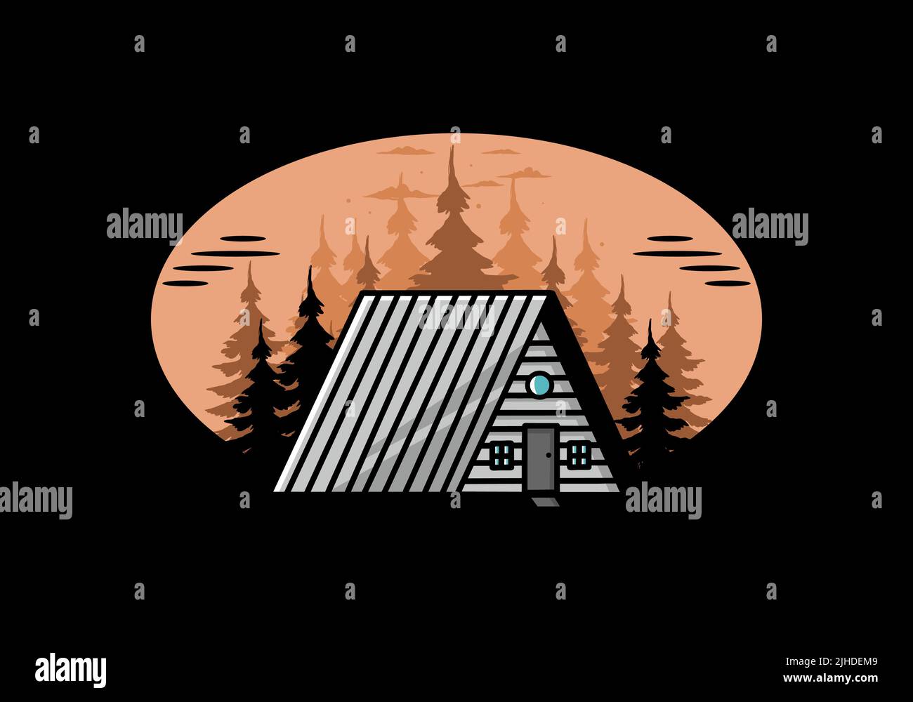 Illustration design of a vintage wood cabin Stock Vector Image & Art ...