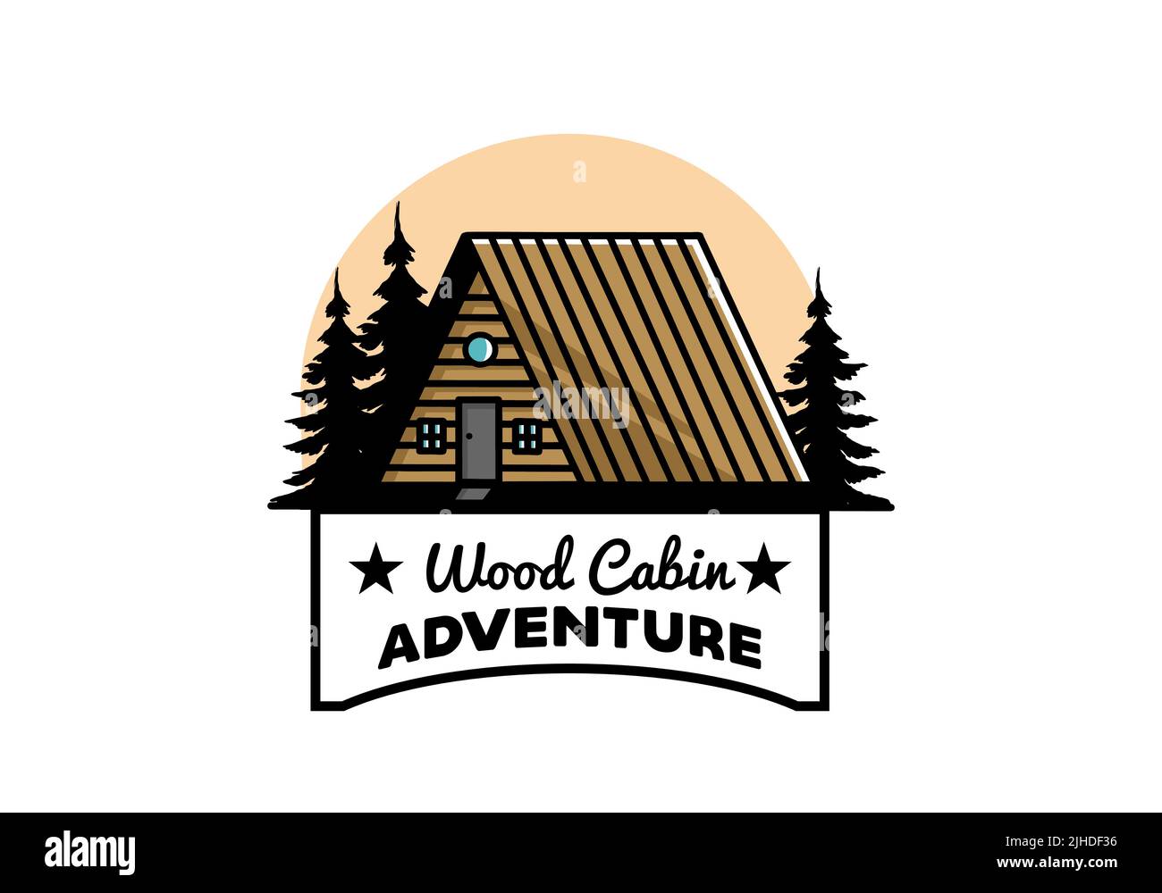 Illustration design of a vintage wood cabin Stock Vector Image & Art ...