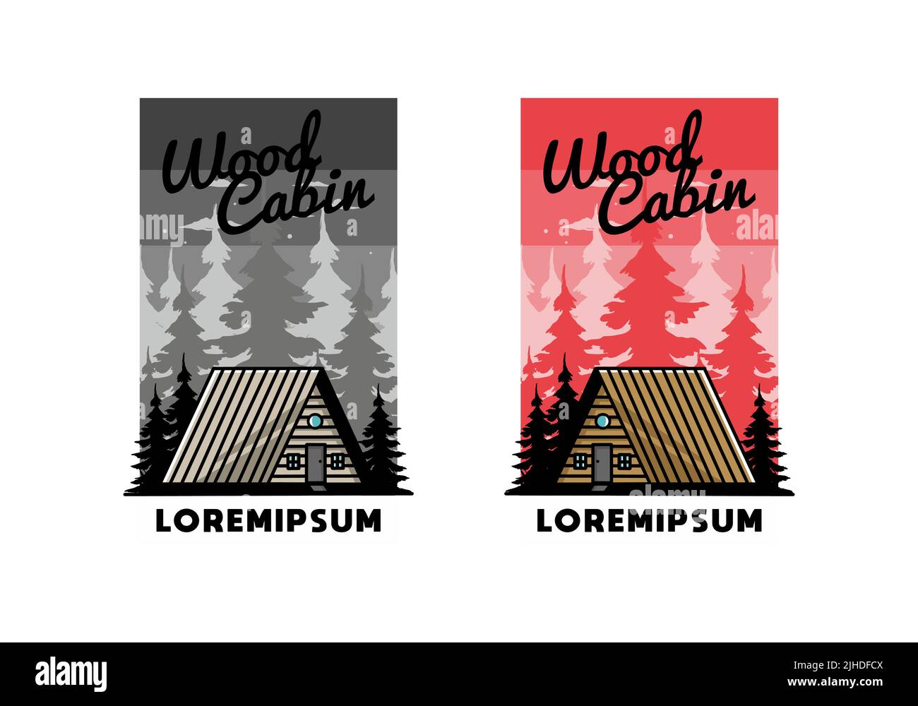 Illustration design of a vintage wood cabin Stock Vector Image & Art ...