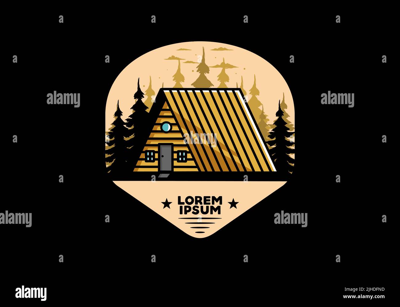 Illustration design of a vintage wood cabin Stock Vector Image & Art ...