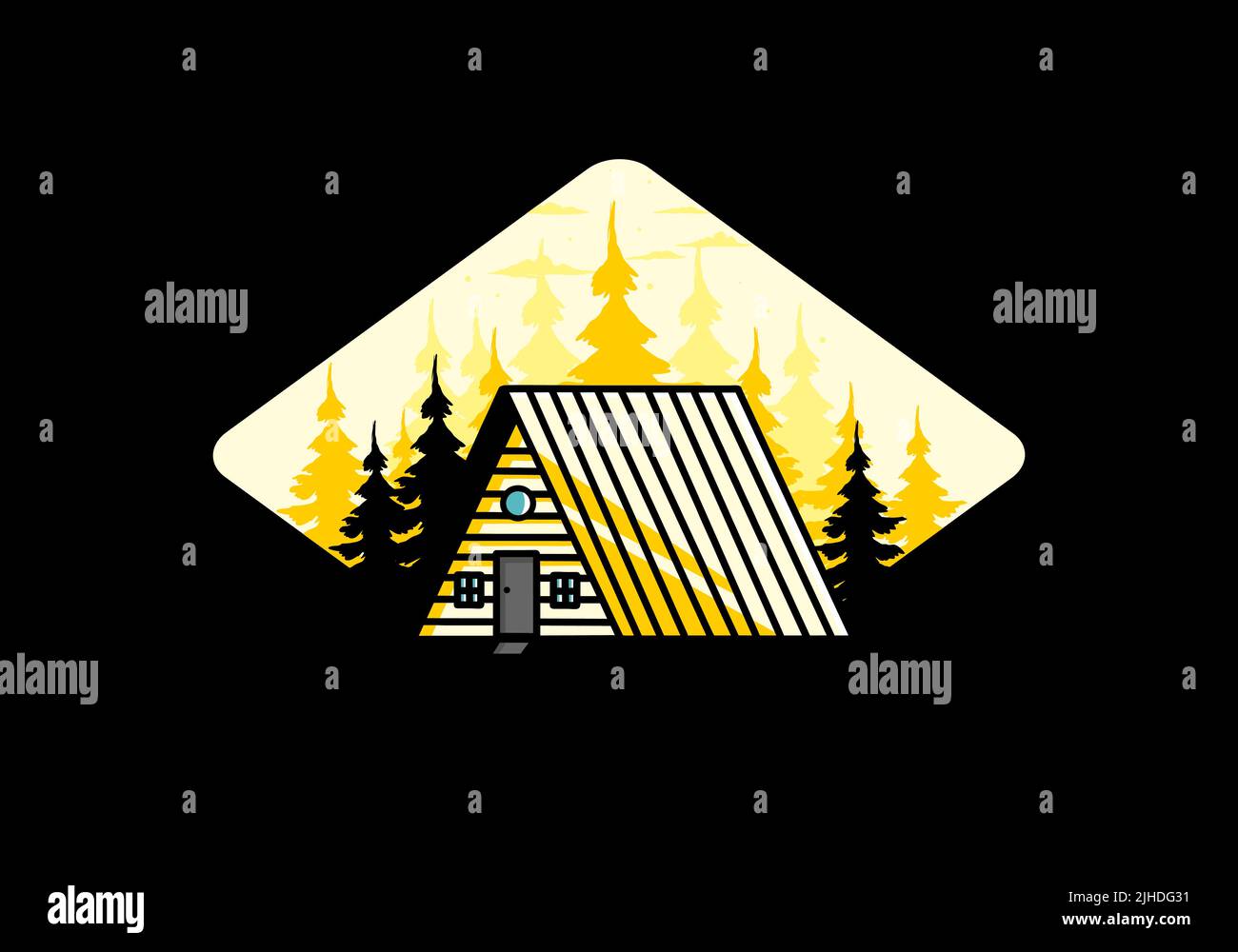 Illustration design of a vintage wood cabin Stock Vector Image & Art ...