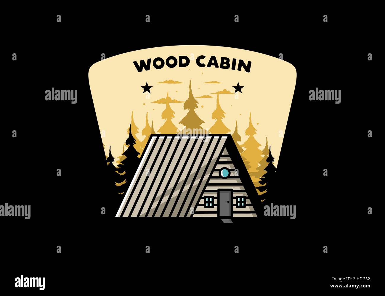 Illustration design of a vintage wood cabin Stock Vector Image & Art ...