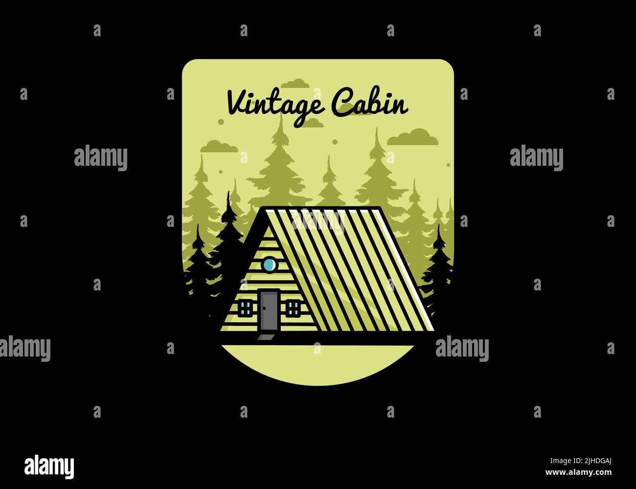Illustration design of a vintage wood cabin Stock Vector Image & Art ...