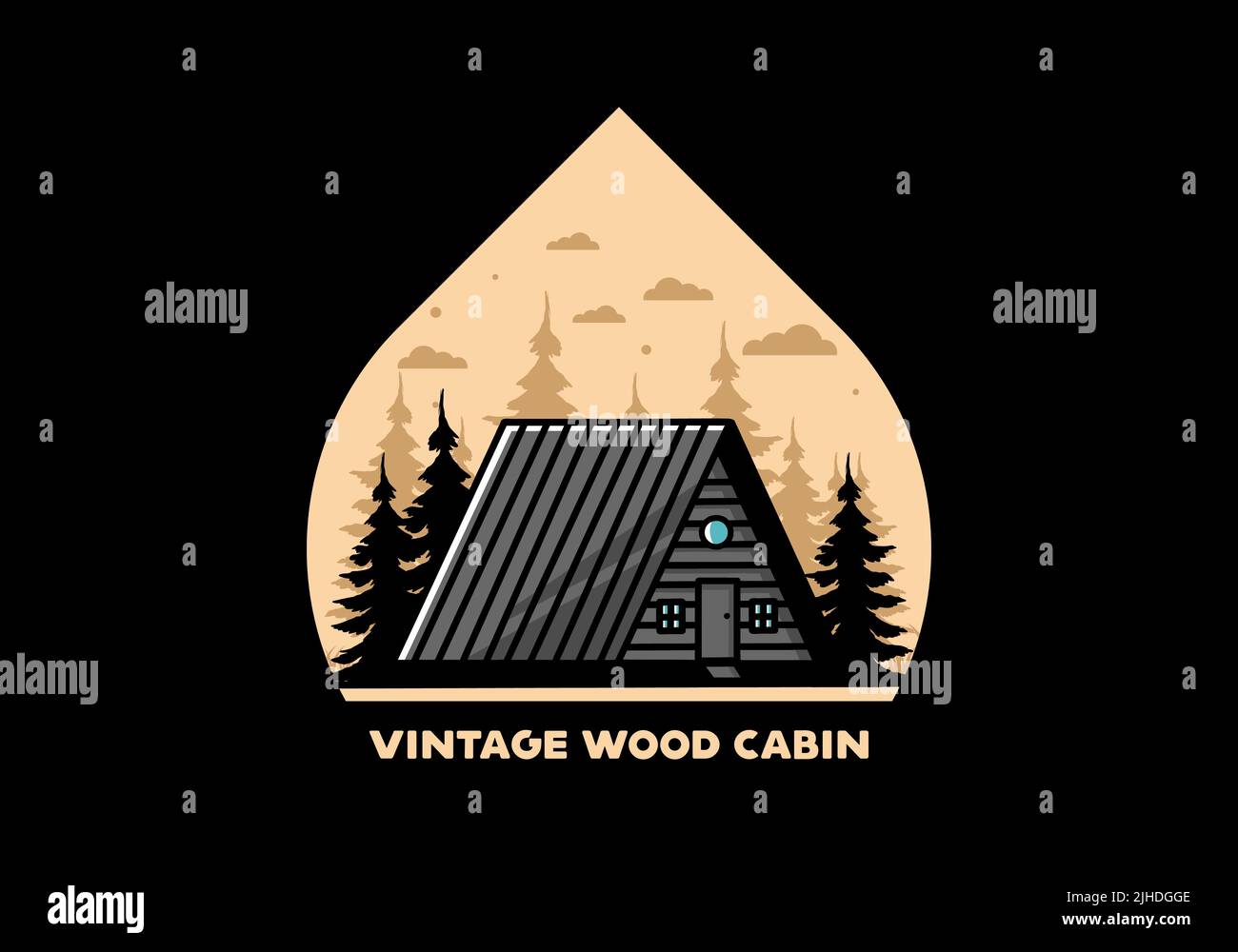 Illustration design of a vintage wood cabin Stock Vector Image & Art ...