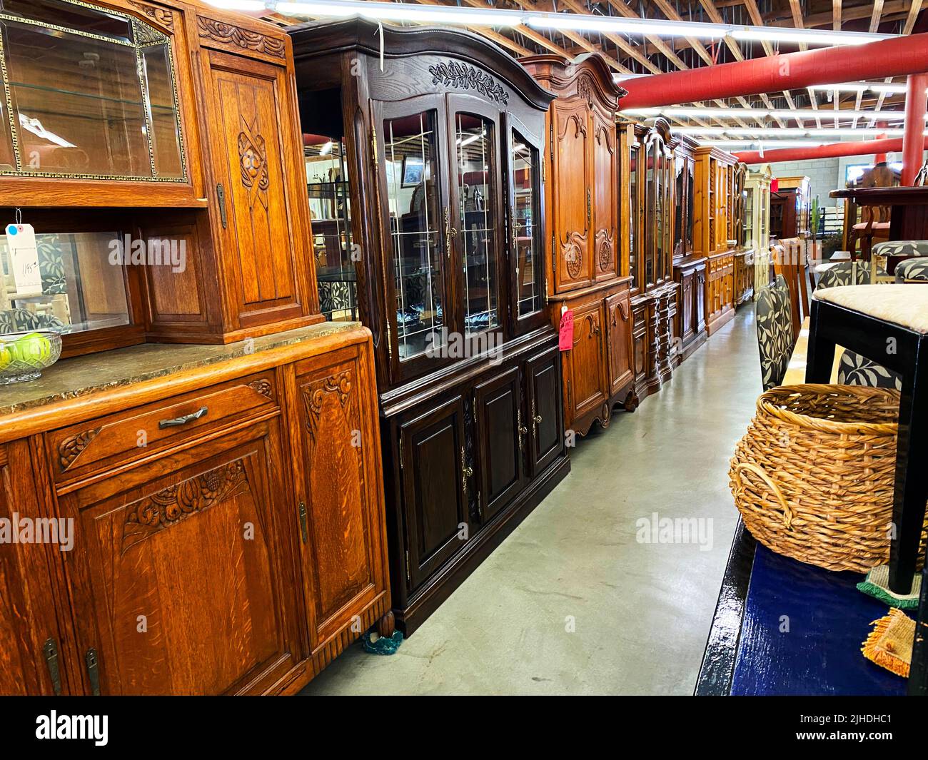 A row of in a furniture store Stock Photo Alamy