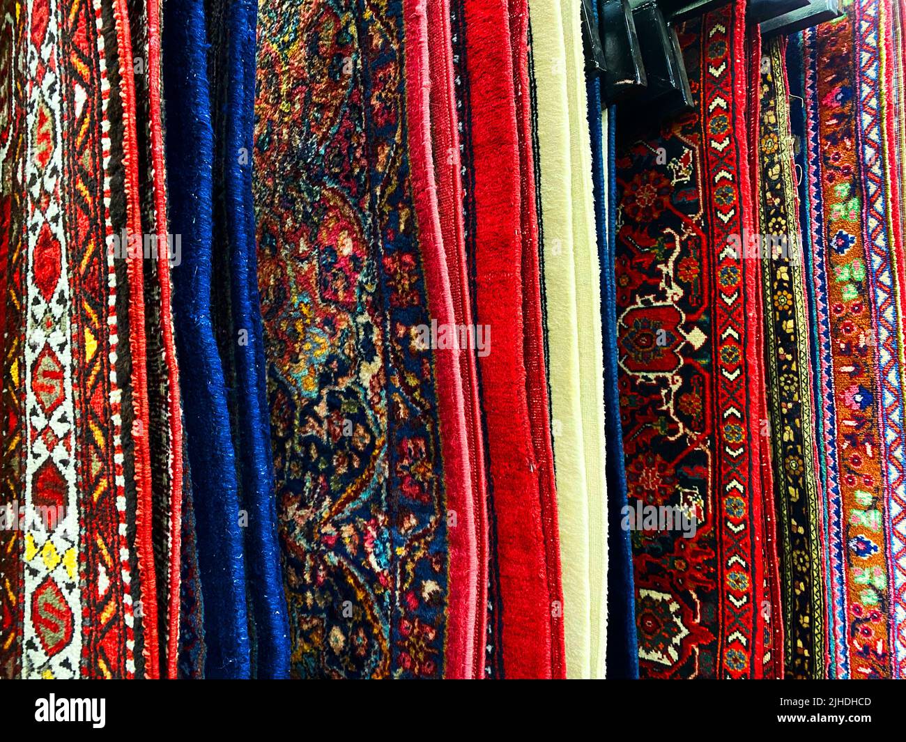 Persian rugs in a shop Stock Photo Alamy