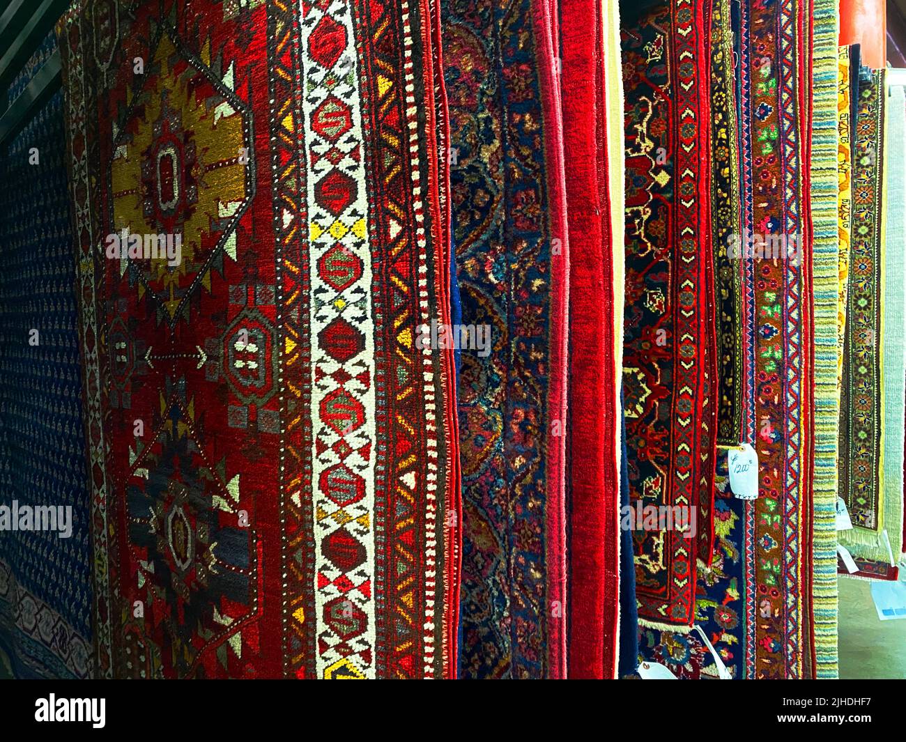 Persian rugs in a shop Stock Photo Alamy