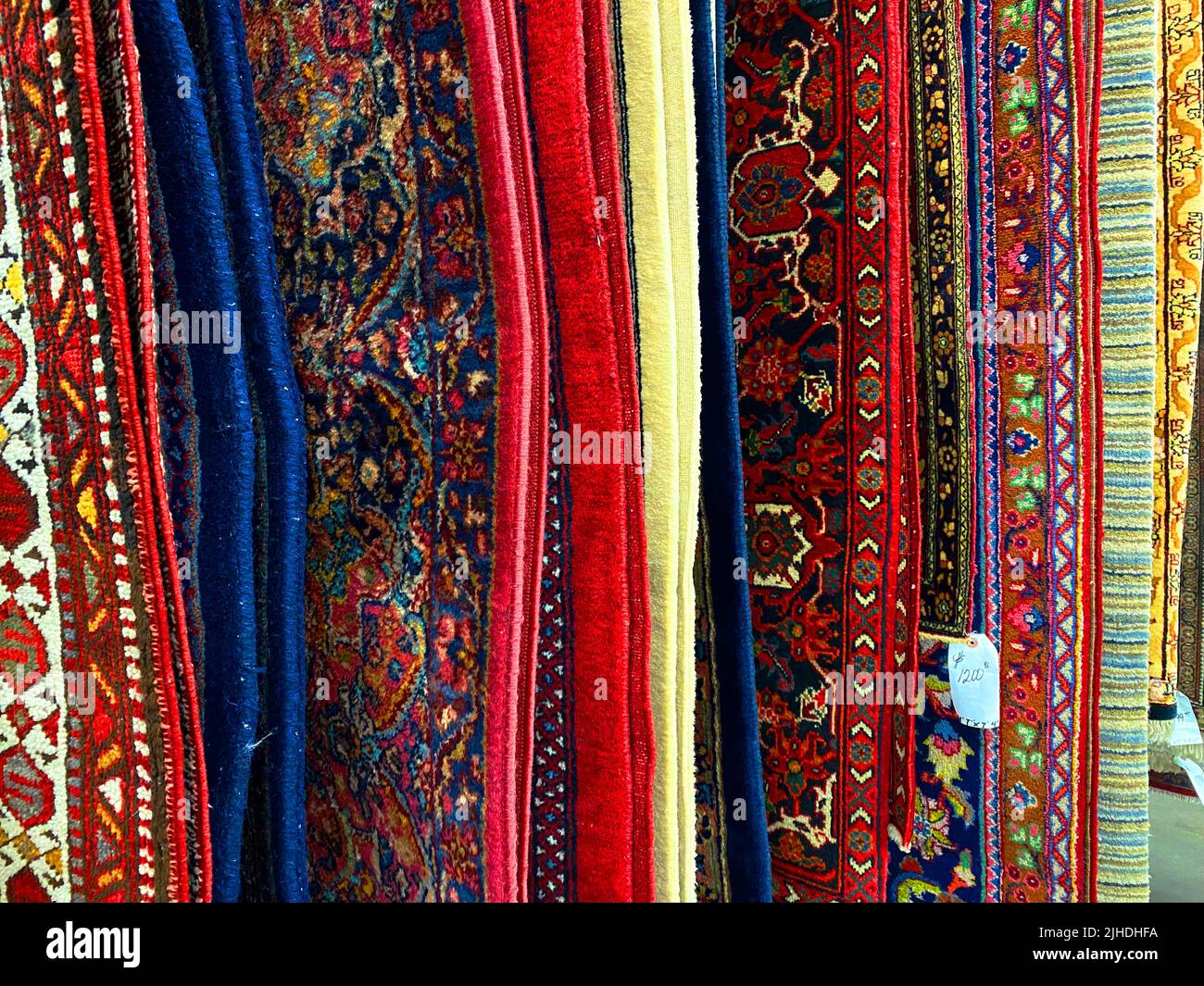 Persian rugs in a shop Stock Photo Alamy