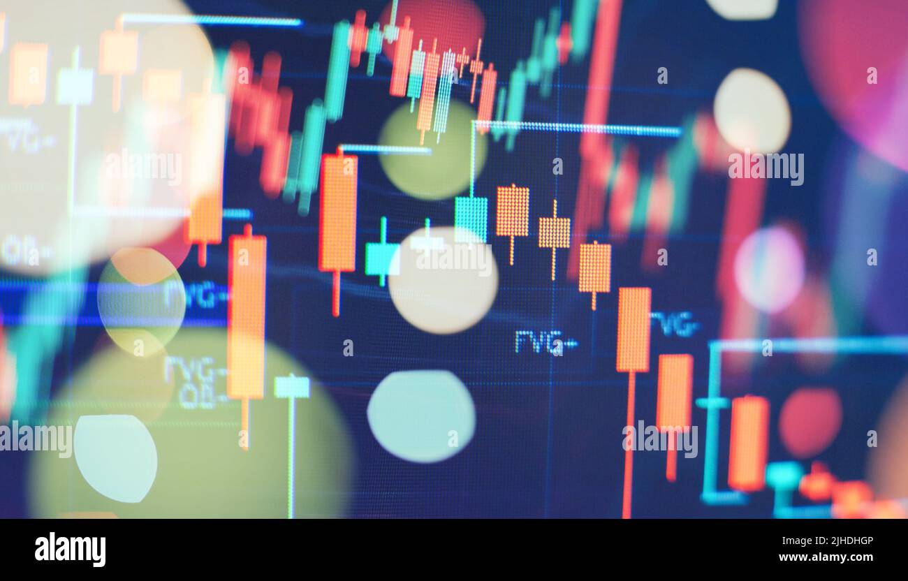 diagrams, financial chart with lines and candlesticks, financial chart ...