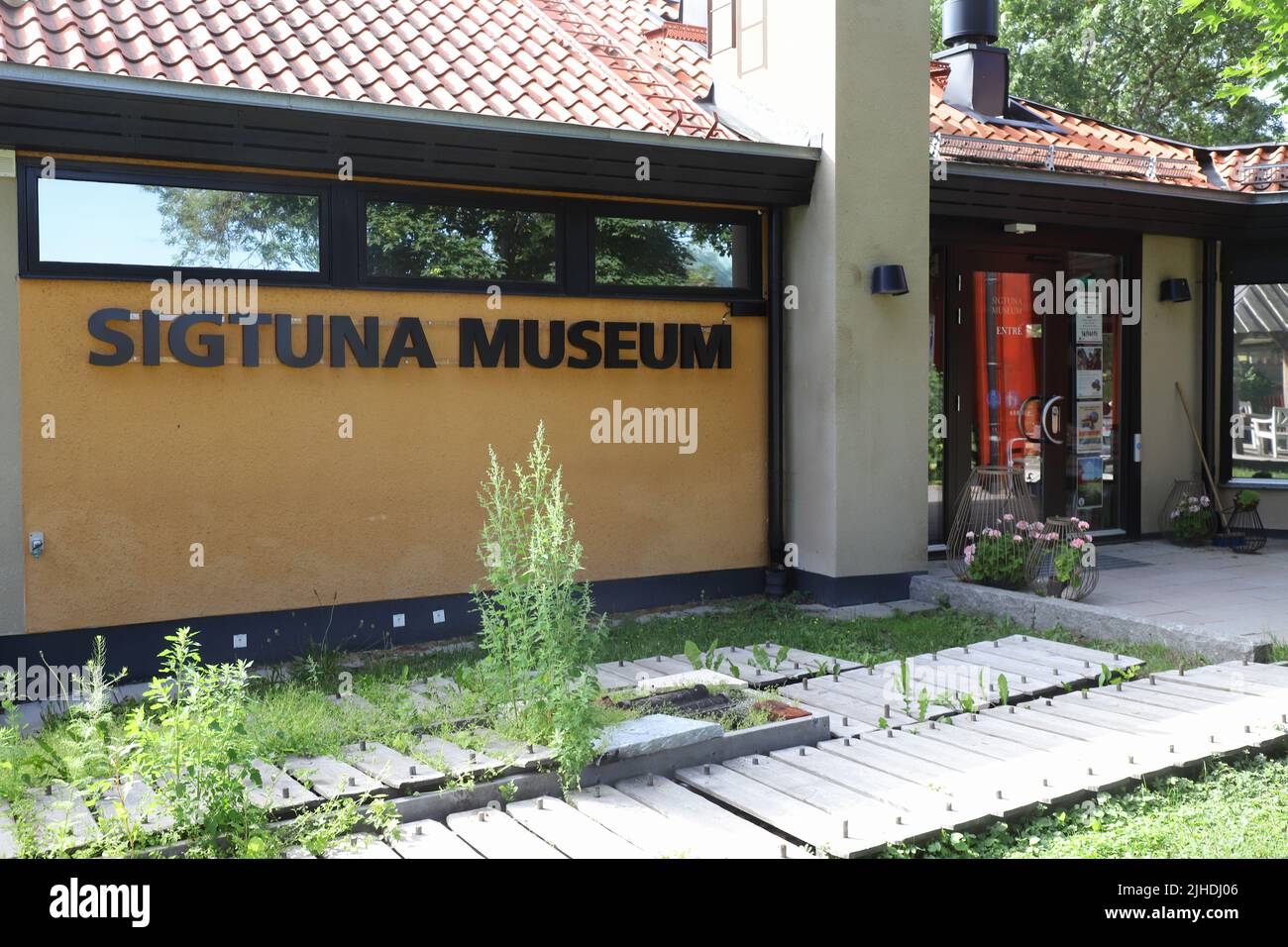 Sigtuna, Sweden - July 2, 2022: The entrance to the Sigtuna museum. Stock Photo