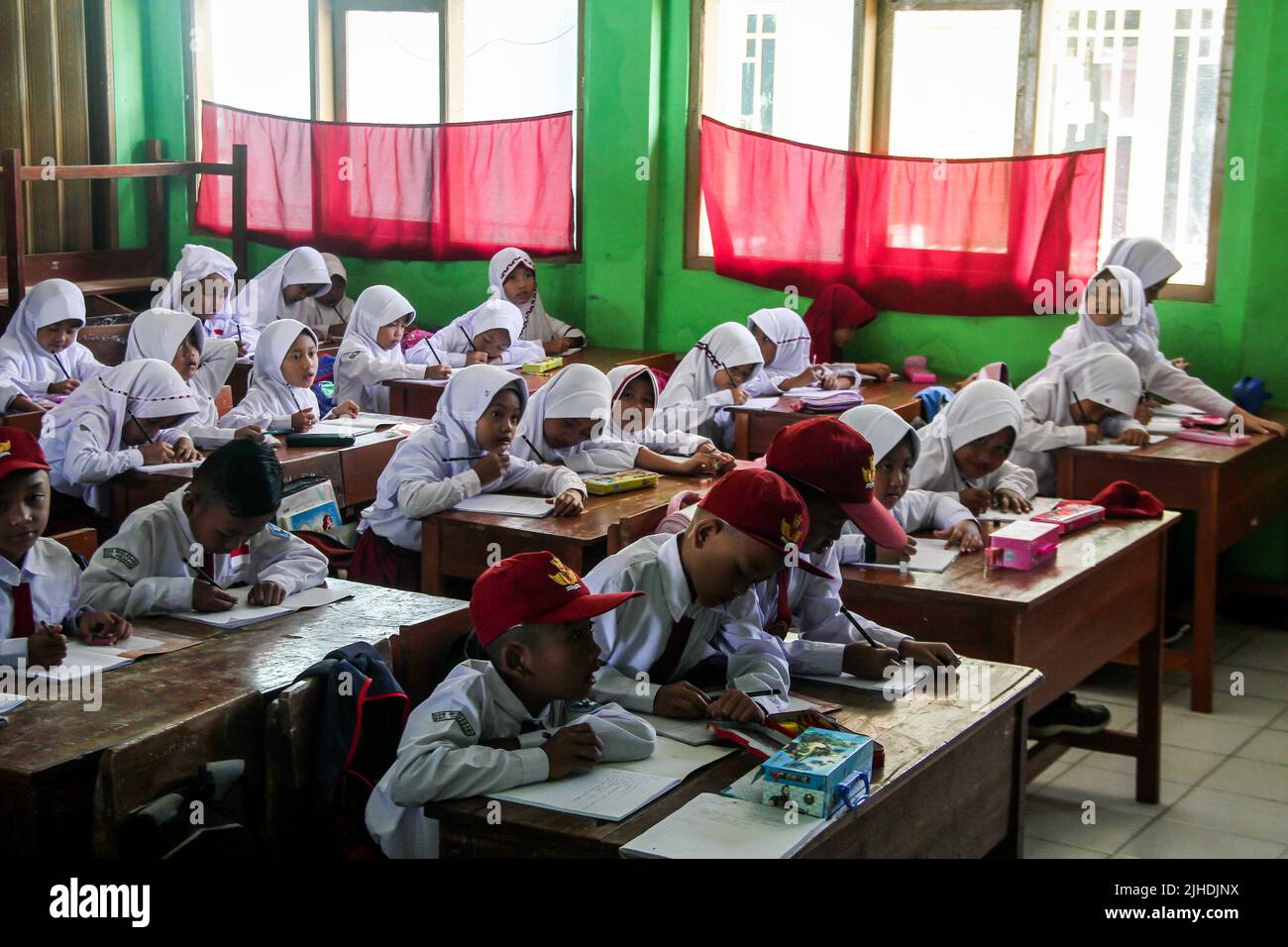 Tanjungsari, West Java, Indonesia. 18th July, 2022. Students studying