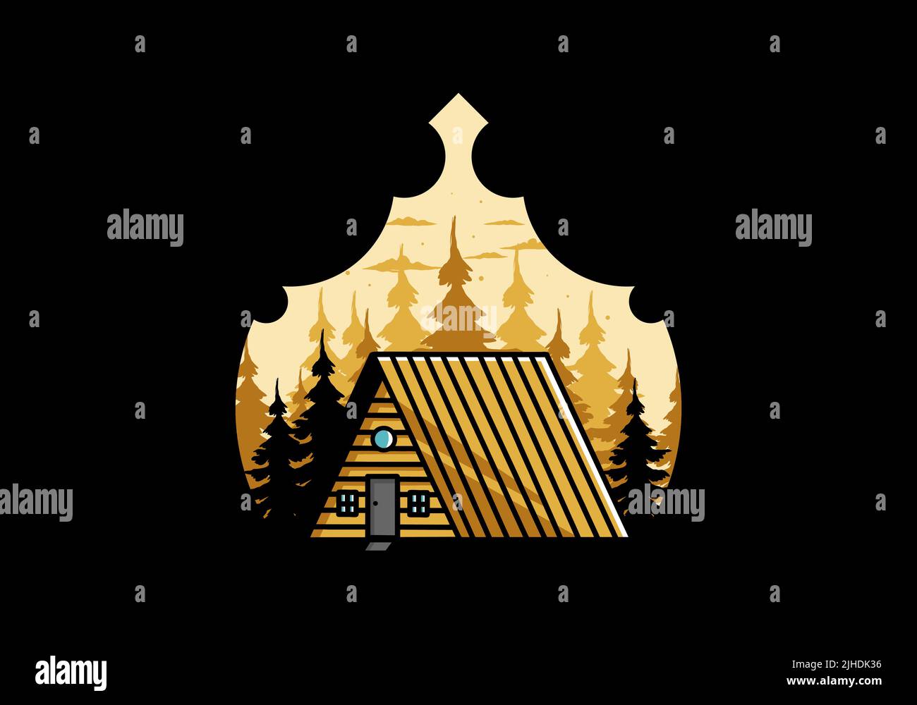 Illustration design of a vintage wood cabin Stock Vector Image & Art ...