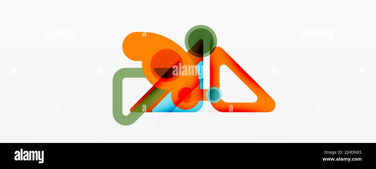 Geometric primitives. Lines, circles abstract background Stock Vector