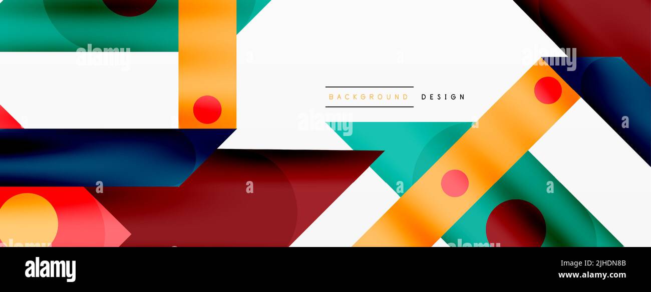 Color overlapping stripes background. Colorful lines composition for wallpaper, banner, background or landing Stock Vector