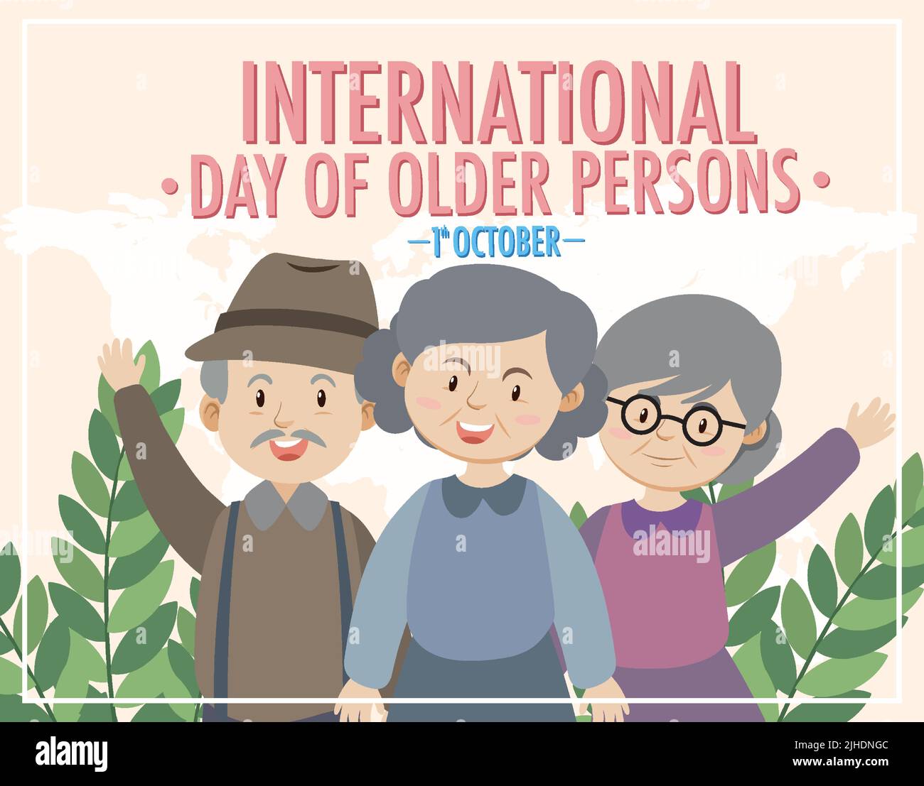International day of older persons poster design illustration Stock