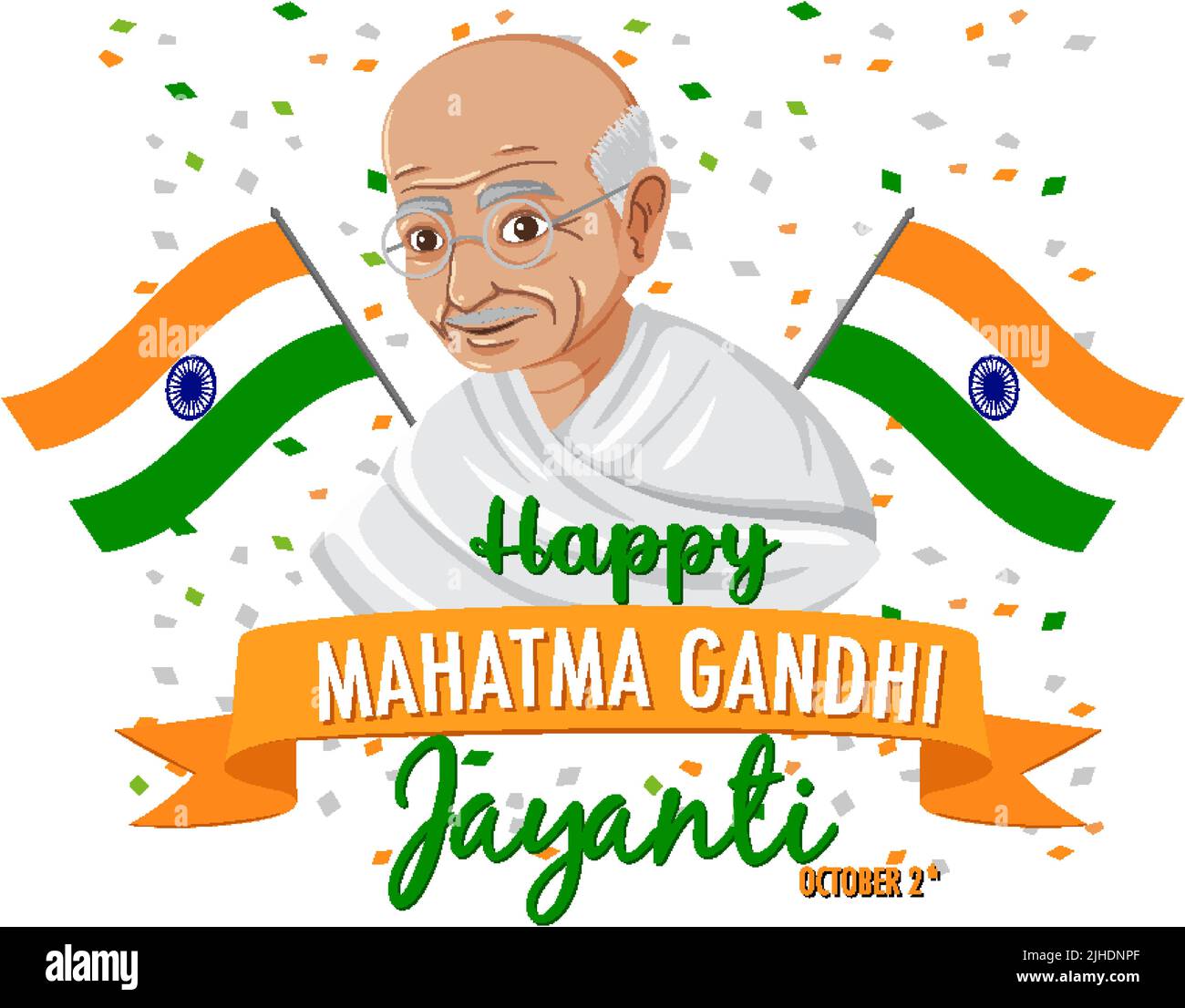 Mahatma Gandhi Jayanti Day Poster illustration Stock Vector