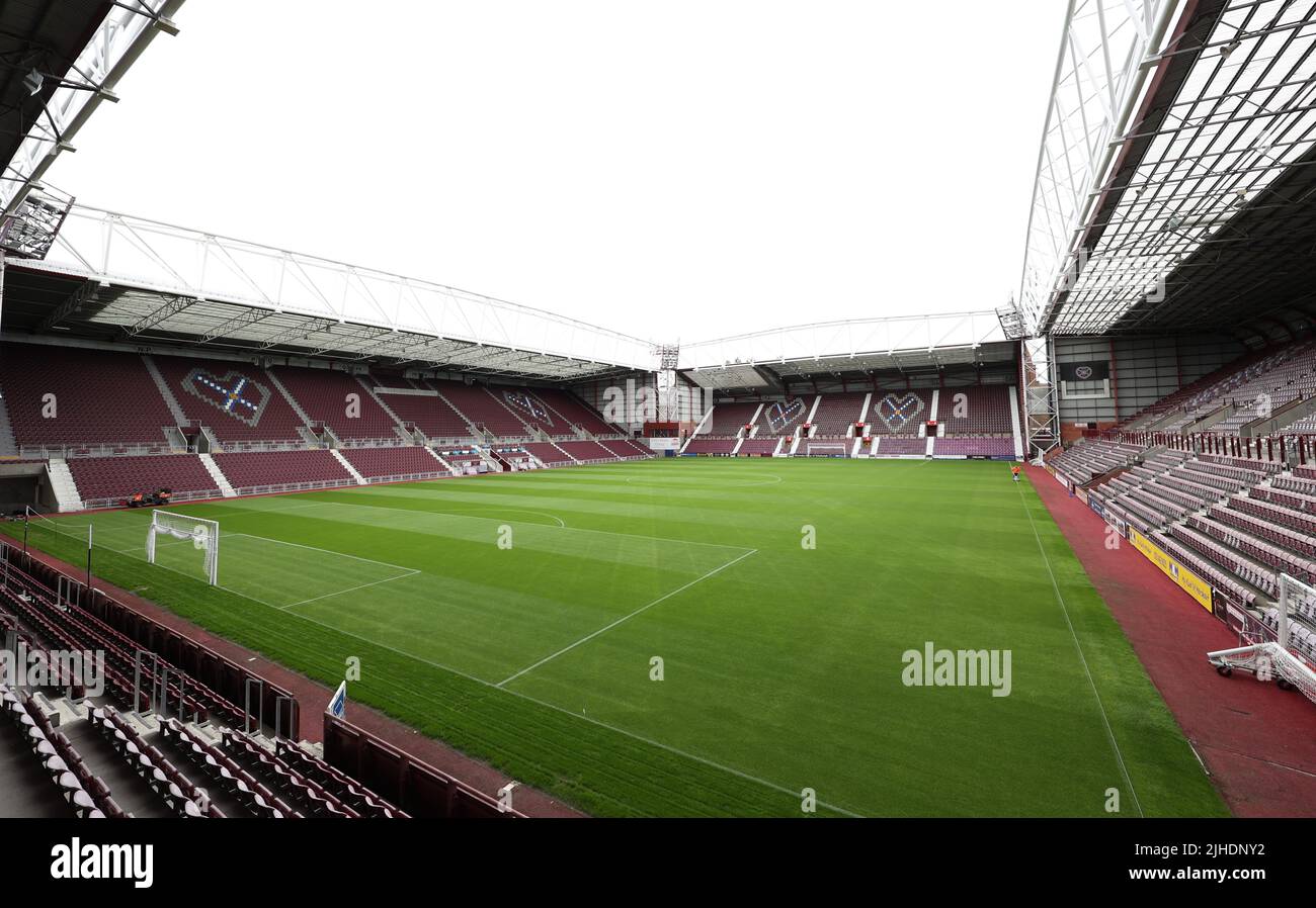 Edinburgh, UK : 16th July 2022 :  General view of Tynecastle before the pre-season friendly between Heart of of Midlothian at Tynecastle Park Stock Photo