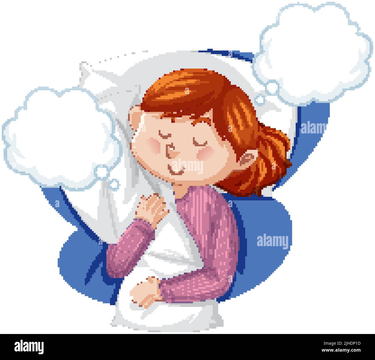 Cute girl sleeping clipart illustration Stock Vector Image & Art - Alamy